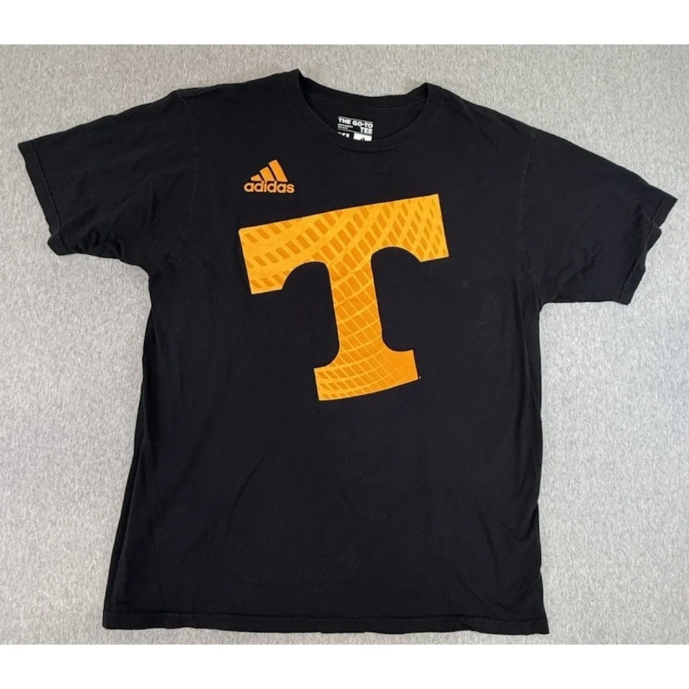 Vtg Tennessee Volunteers State of TN Black T Shirt Adidas Go to Tee Y2K
